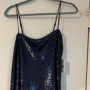 Mini Free People Sequin Dress in Navy
